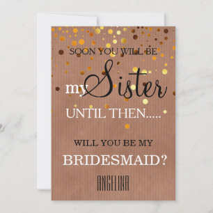 ¿Quieres ser mi dama de honor? invitación