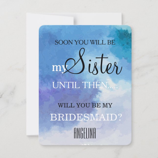 ¿Quieres ser mi dama de honor? invitación (Anverso)