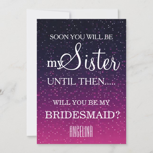 ¿Quieres ser mi dama de honor? invitación (Anverso)