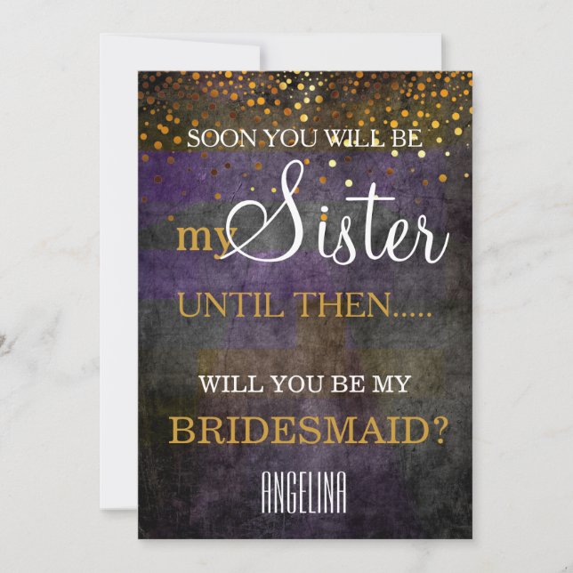 ¿Quieres ser mi dama de honor? invitación (Anverso)