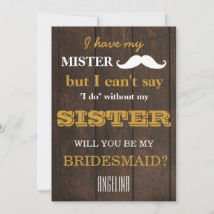 ¿Quieres ser mi dama de honor? invitación