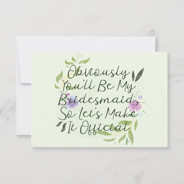 ¿Quieres Ser Mi Dama de Honor Invitación (Anverso)