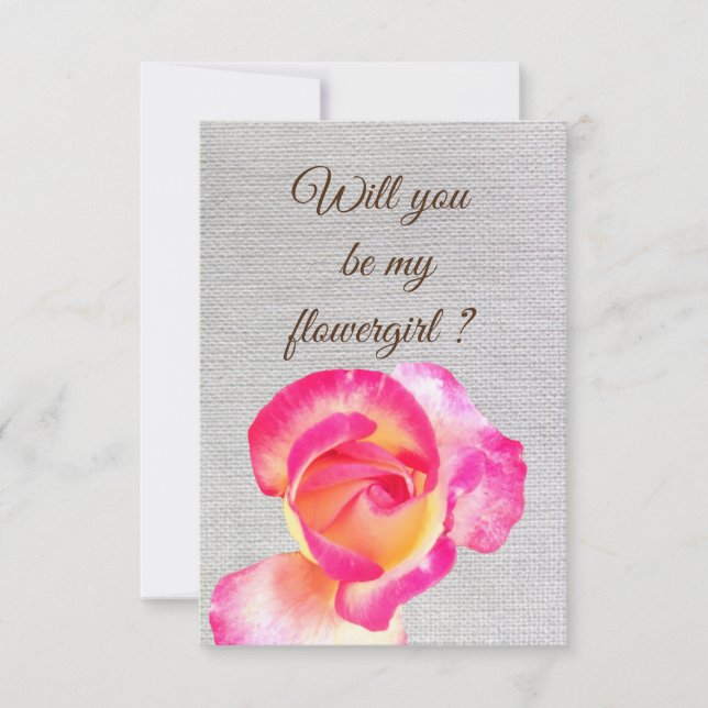 ¿Quieres ser mi niña de las flores tarjeta de invi (Anverso)