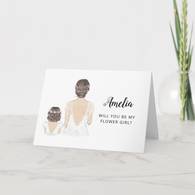 ¿Quieres ser mi niña de las flores tarjeta plegada (Anverso)
