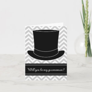 ¿Quieres ser mi padrino tarjeta Chevron y sombre