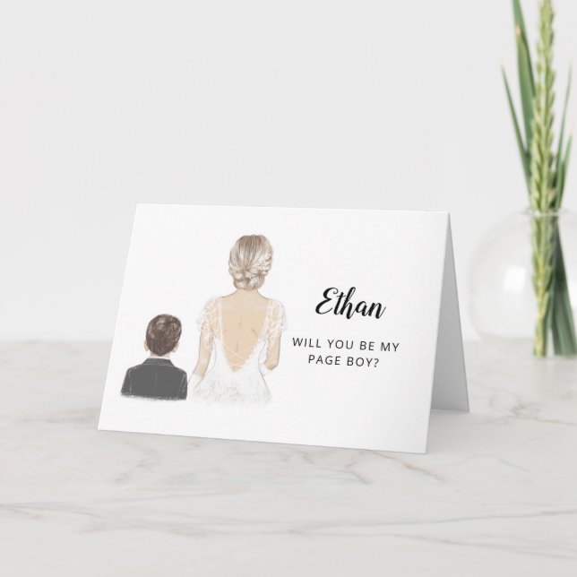 ¿Quieres ser mi paje Tarjeta plegada de propuesta (Anverso)