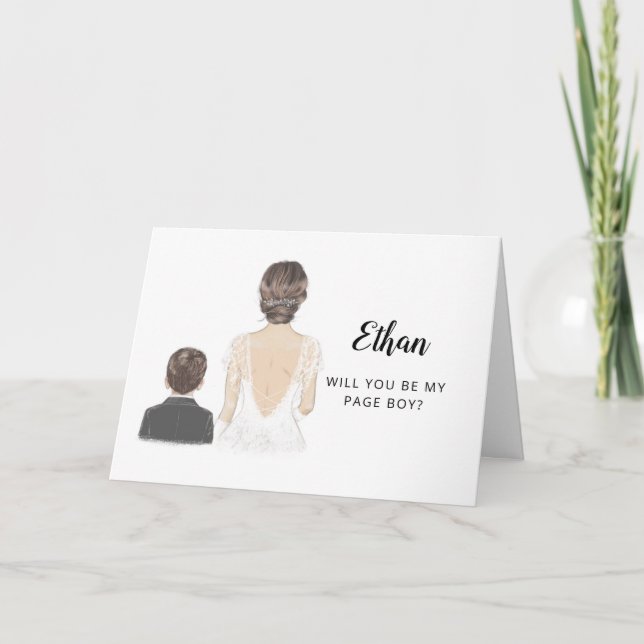 ¿Quieres ser mi paje Tarjeta plegada de propuesta (Anverso)