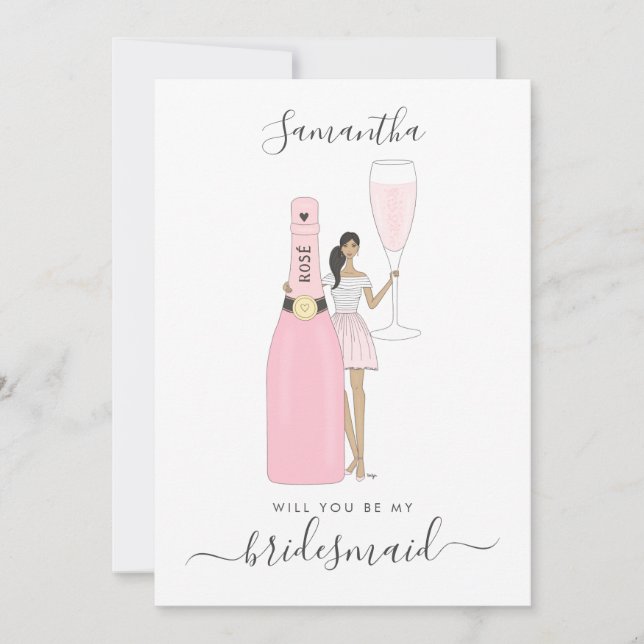 ¿Quieres ser mi tarjeta de dama de honor (Anverso)