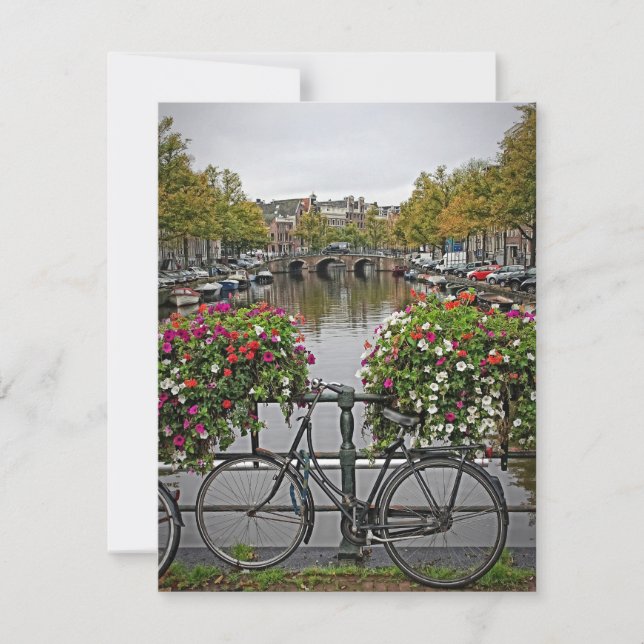 Quiero andar en bicicleta en Ámsterdam - postal (Anverso)