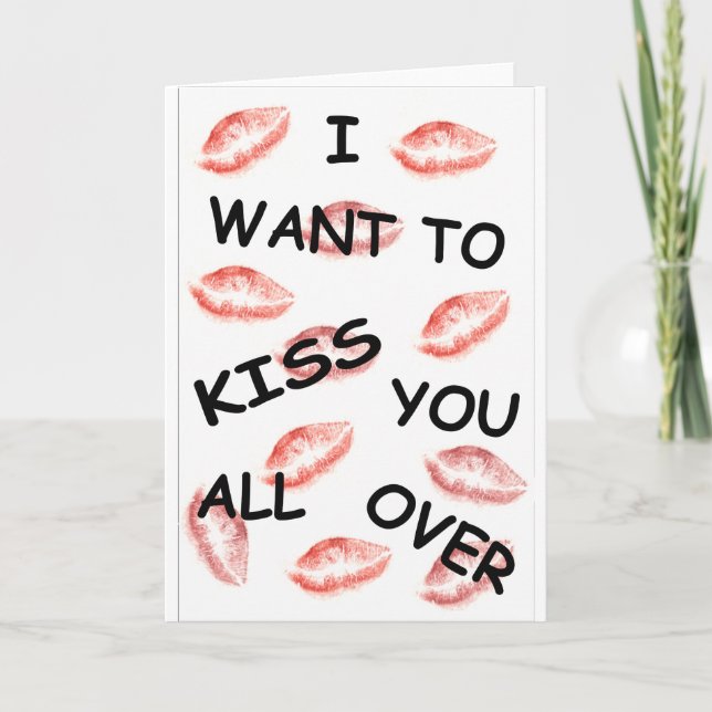 Quiero besarle por todo tarjeta de felicitación (Anverso)