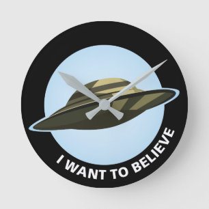 Quiero creer en el reloj de pared acrílico