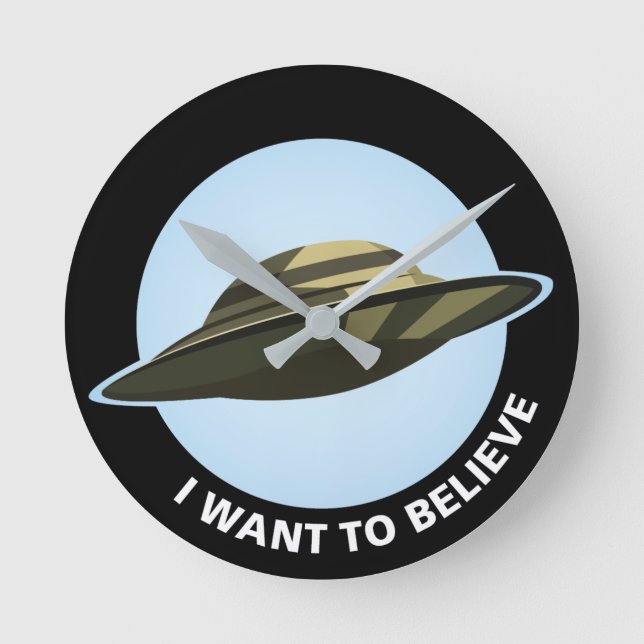 Quiero creer en el reloj de pared acrílico (Anverso)