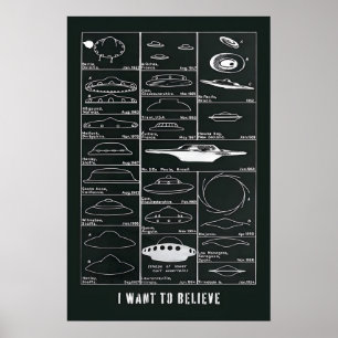 Quiero Creer Impresión De Arte OVNI Sci-Fi Volando