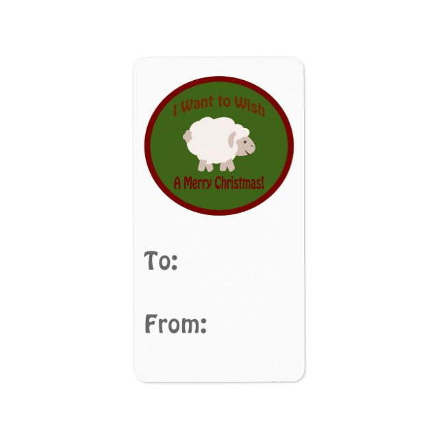 Quiero desearnos una alegre etiqueta de Navidad (Frente)