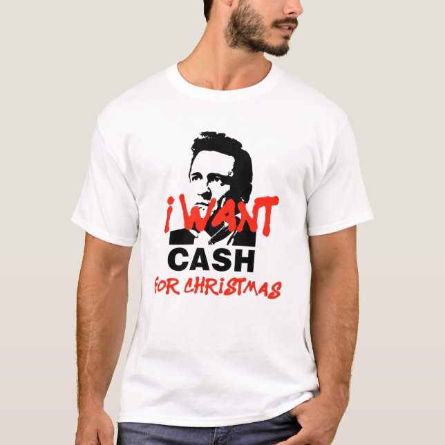 Quiero efectivo para Navidades | Camiseta Johnny C (Anverso)