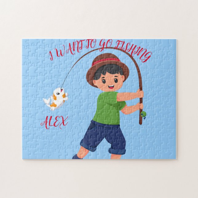 "QUIERO IR A PESCAR" PUZZLE PARA LOS NIÑOS (Horizontal)