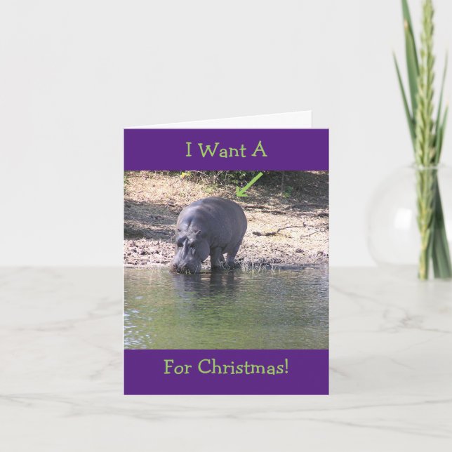 "QUIERO (LA FOTO DEL HIPOPÓTAMO) PARA EL NAVIDAD " (Anverso)