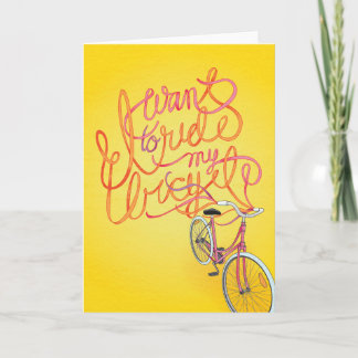 Quiero montar mi bicicleta - tarjeta en blanco