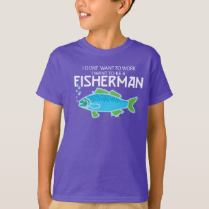 … Quiero ser pescador -- Camiseta de los niños