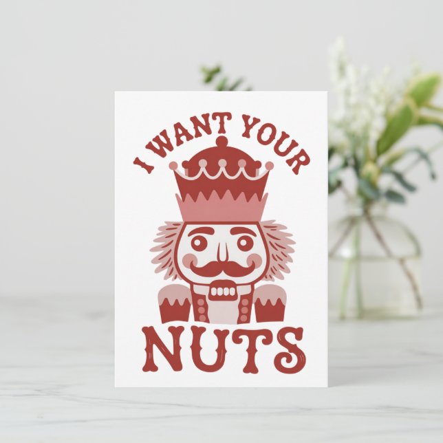 Quiero tus nueces Snarky Cascanueces Navidad  (Anverso de pie)