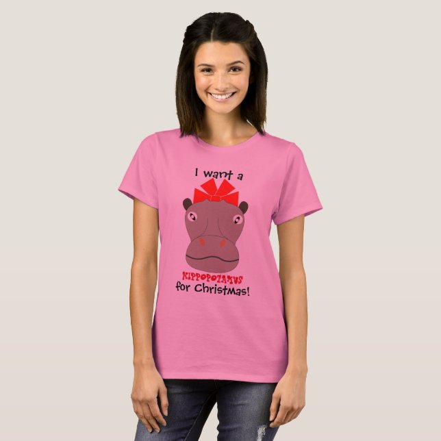¡Quiero un hipopótamo para Navidades! Camiseta (Anverso completo)