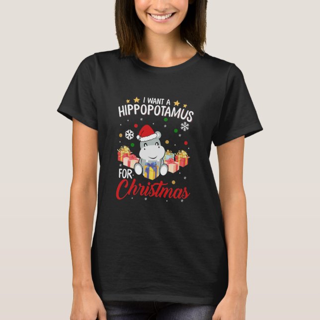 Quiero Un Hipótamo Para La Camisa De Los Navidades (Anverso)