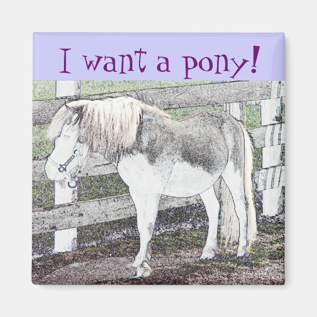 ¡Quiero un pony! Imán (Frente)