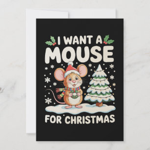 Quiero Un Ratón Para La Navidad Santa Sombrero Nie