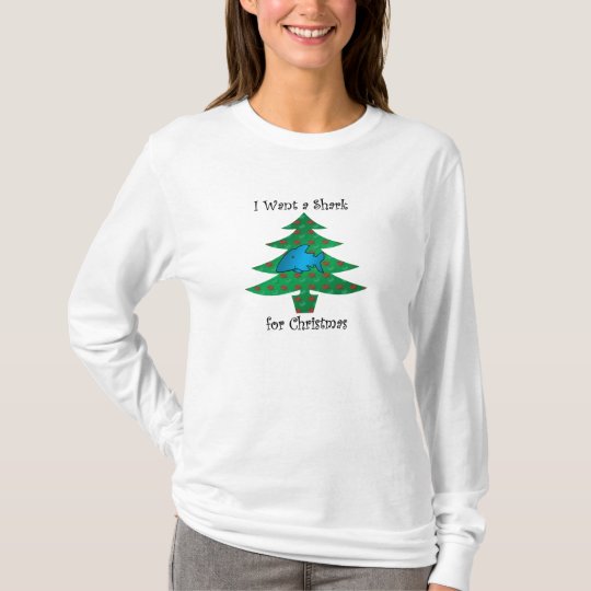 Quiero un tiburón para el navidad camiseta