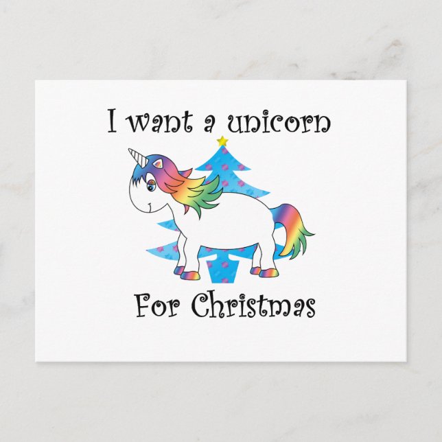 Quiero un unicornio para el árbol de navidad del (Anverso)