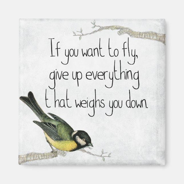 Quiero Volar 2 Pulgadas De Imán Cuadrado (Frente)