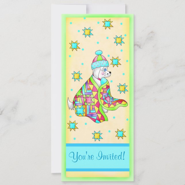 Quilt Lover Personalizable de invitación a perros (Anverso)