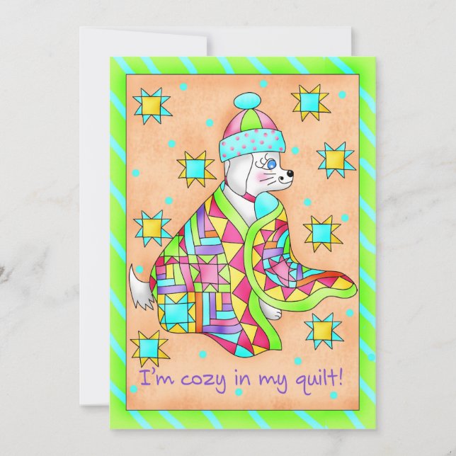 Quilt Lover personalizable de invitación a perros (Anverso)