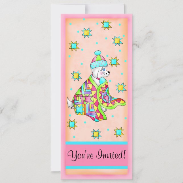 Quilt Lover Personalizable de invitación a perros (Anverso)