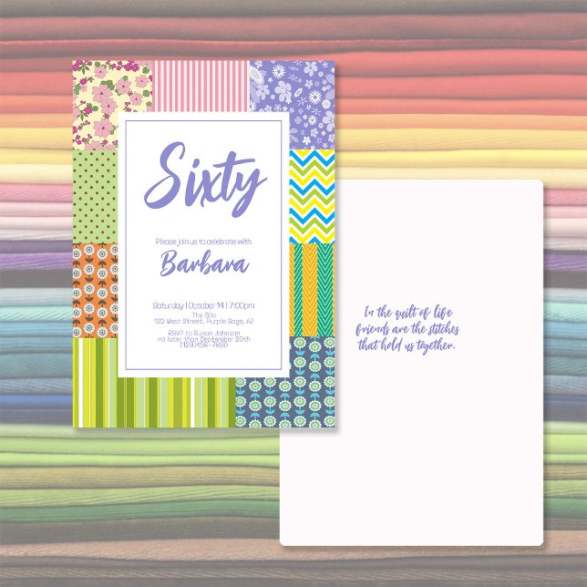 Quilters Parchwork Invitación a cumplir 60 años (Subido por el creador)