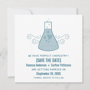Química dulce azul salva la invitación a la fecha