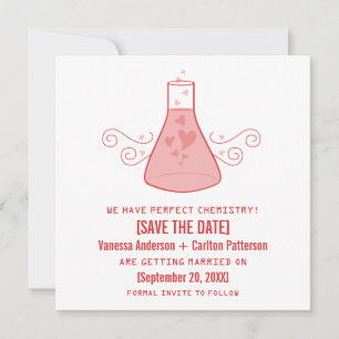 Química dulce roja salve la invitación a la cita