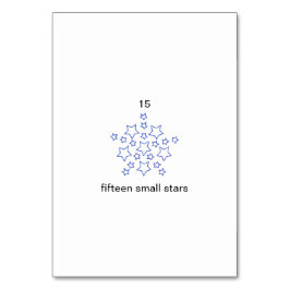 Quince pequeñas estrellas número de tarjetas de pe