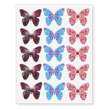 Quince tatuajes temporales de las mariposas