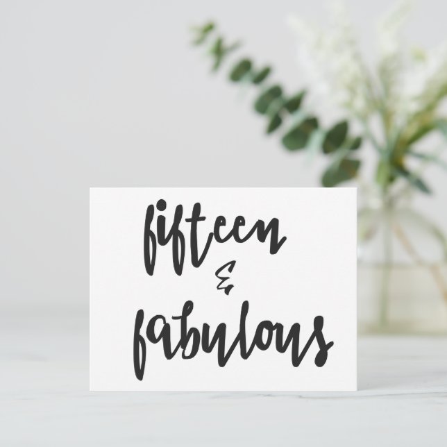 Quince y Fabulosa Tarjeta Quinceanera de 15 años (Anverso de pie)