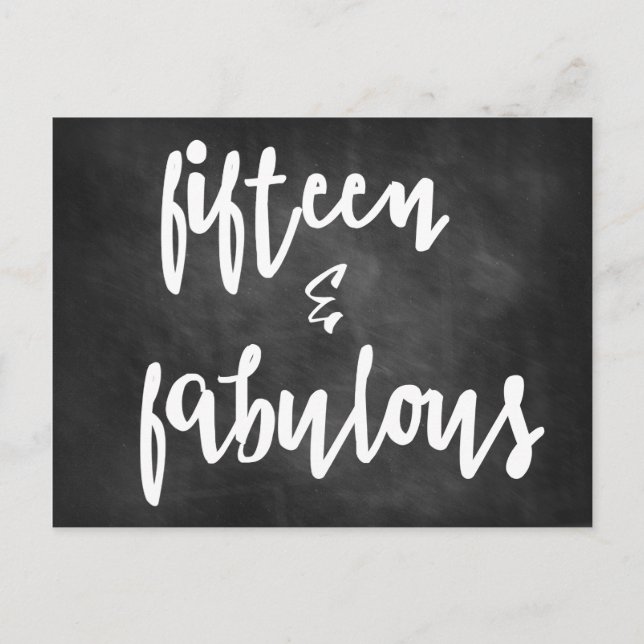 Quince y Fabulosa Tarjeta Quinceanera de 15 años (Anverso)