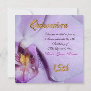 Quinceaneara invitación espliego de orquídeas