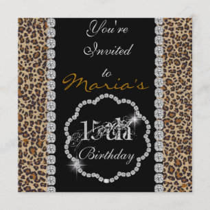 QUINCEANERA15th CHEETAH BLOQUEANDO invitaciones de