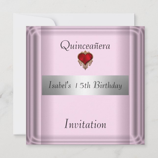 Quinceañera, 15, Invitación guardar la fecha (Anverso)