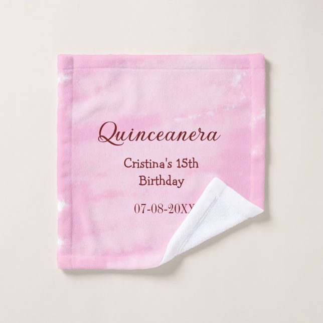 Quinceanera anos 15 años añadir textura de nombre (Toallita)