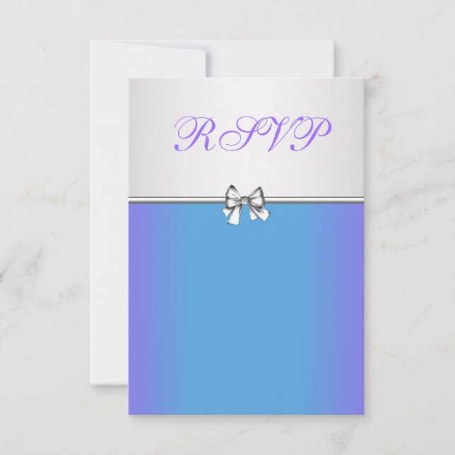 Quinceanera azul púrpura y Verde azulada RSVP (Anverso)