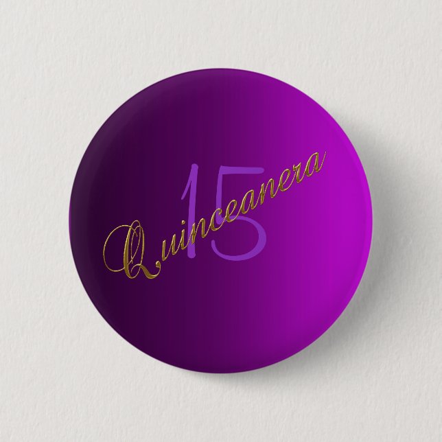 Quinceanera Club Botón púrpura (Anverso)