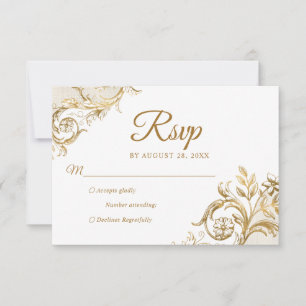 Quinceanera de oro blanco clásico de marfil RSVP