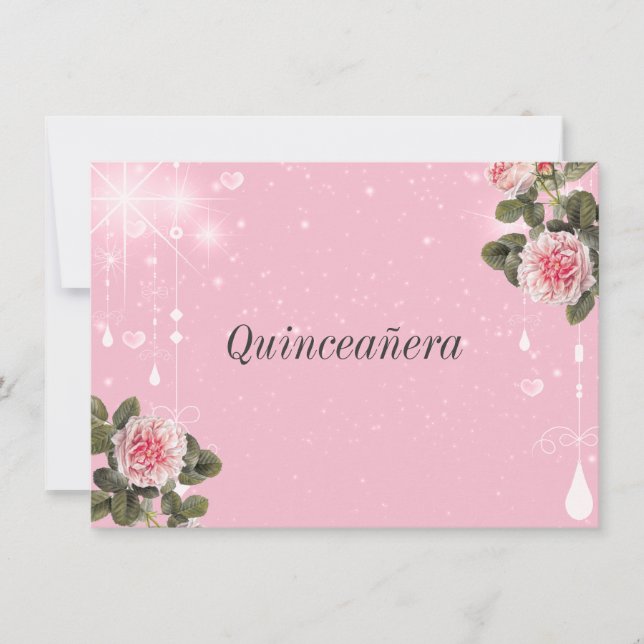 Quinceanera, Dieciséis Dulces, Invitación a Bat Mi (Anverso)