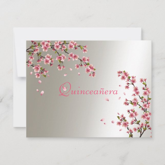 Quinceanera, Dulce Dieciséis Invitaciones Sakura (Anverso)